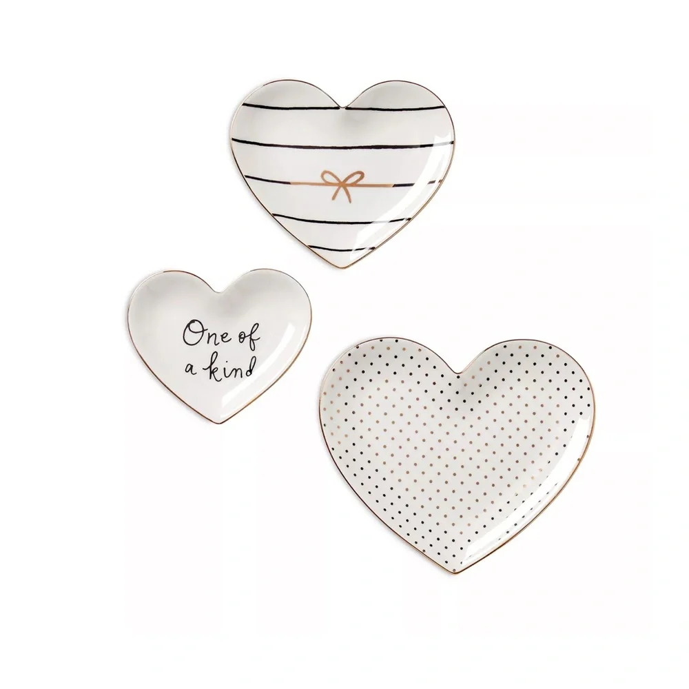 KATE SPADE • 3 Piece A Charmed Life Catch All Heart Dish Set - Picture 3 of 3